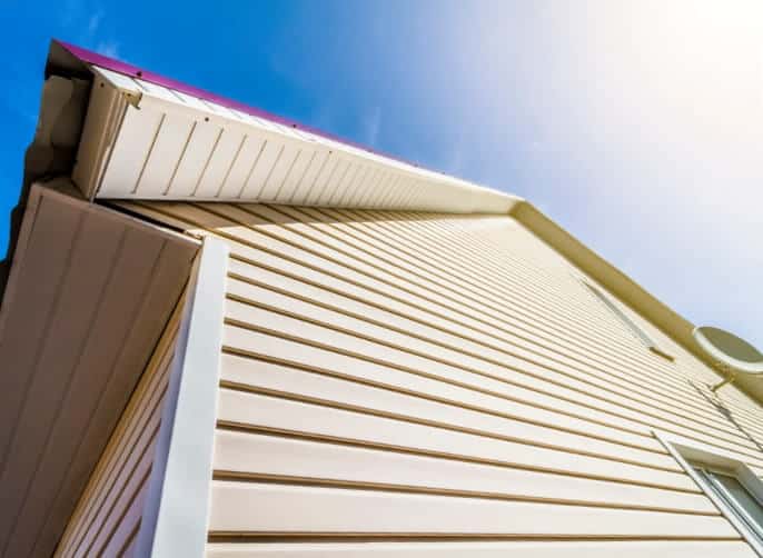 View of shingles going up side of a house